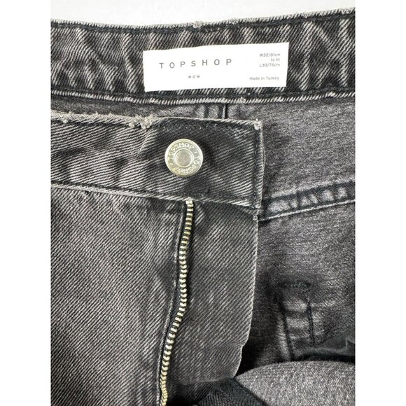 Top Shop Women's Mom Jeans Skinny Leg High Rise Five Pockets Gray Size W32XL30 - Picture 4 of 10